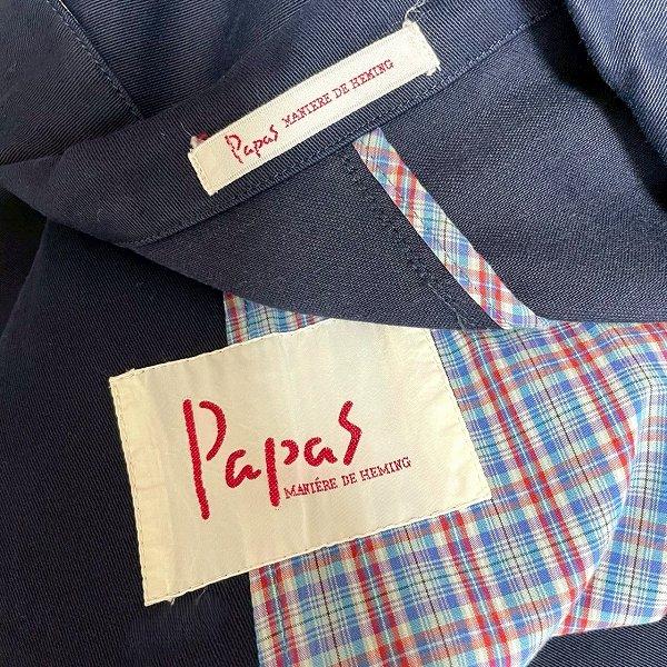 anc パパス Papas ジャケット M 紺 カジュアル ロゴ ワッペン 美品 