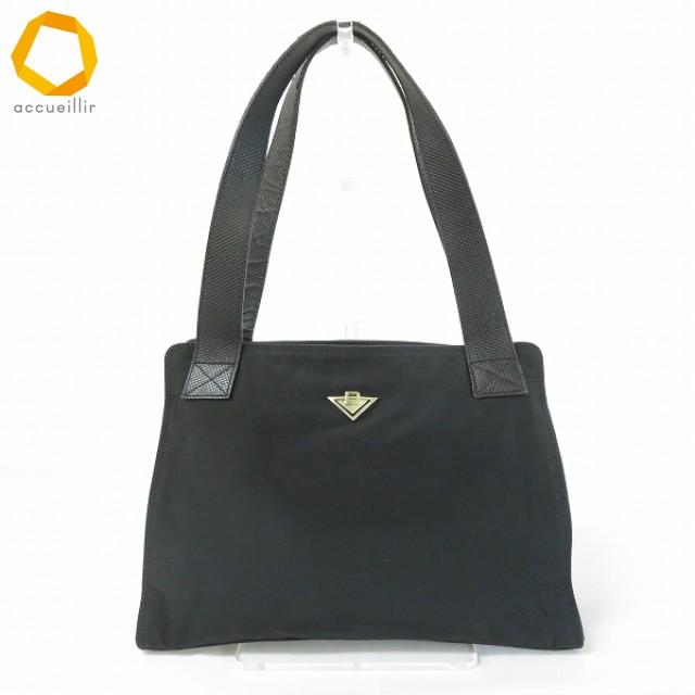 ab ボッテガヴェネタ BOTTEGAVENETA トートバッグ 黒 ナイロン