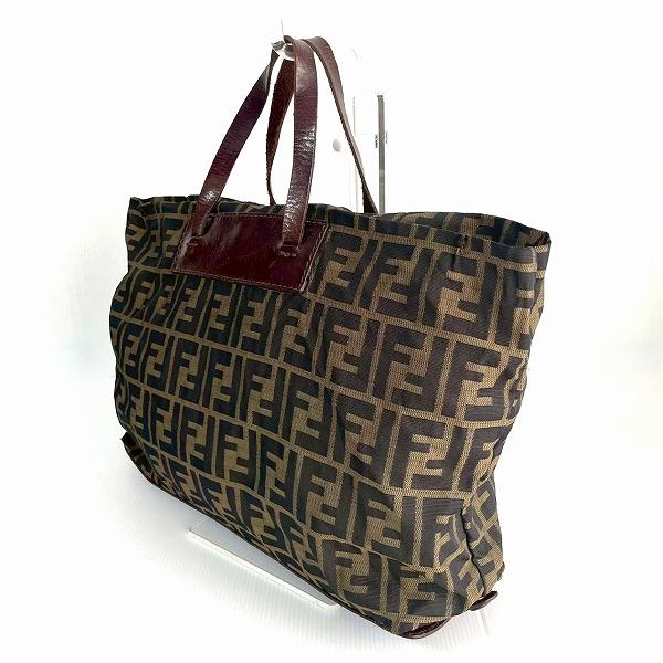 anb フェンディ FENDI ハンドバッグ エコバッグ 茶系 ズッカ FF