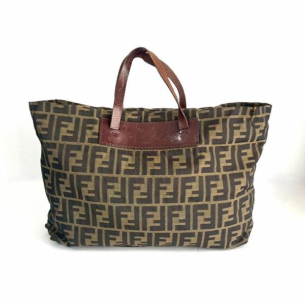 anb フェンディ FENDI ハンドバッグ エコバッグ 茶系 ズッカ FF