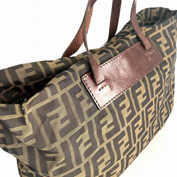 anb フェンディ FENDI ハンドバッグ エコバッグ 茶系 ズッカ FF