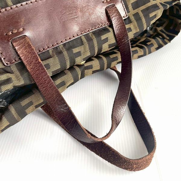 anb フェンディ FENDI ハンドバッグ エコバッグ 茶系 ズッカ FF
