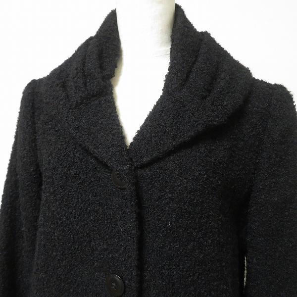 wnc レリアン Leilian コート 9 黒 アルパカ混 ロング レディース 