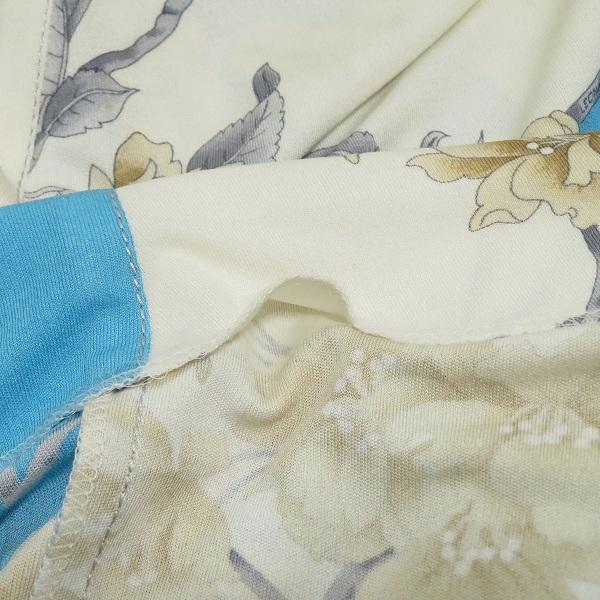 anc レオナール LEONARD ワンピース 42 白系 水色 ベージュ シルク