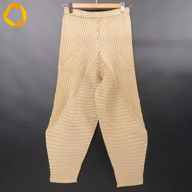 #apc イッセイミヤケ ISSEYMIYAKE パンツ 2 ベージュ ORBICULAR PLEATS 日本製 レディース [967633 ...