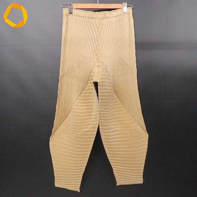 #apc イッセイミヤケ ISSEYMIYAKE パンツ 2 ベージュ ORBICULAR PLEATS 日本製 レディース [967633 ...