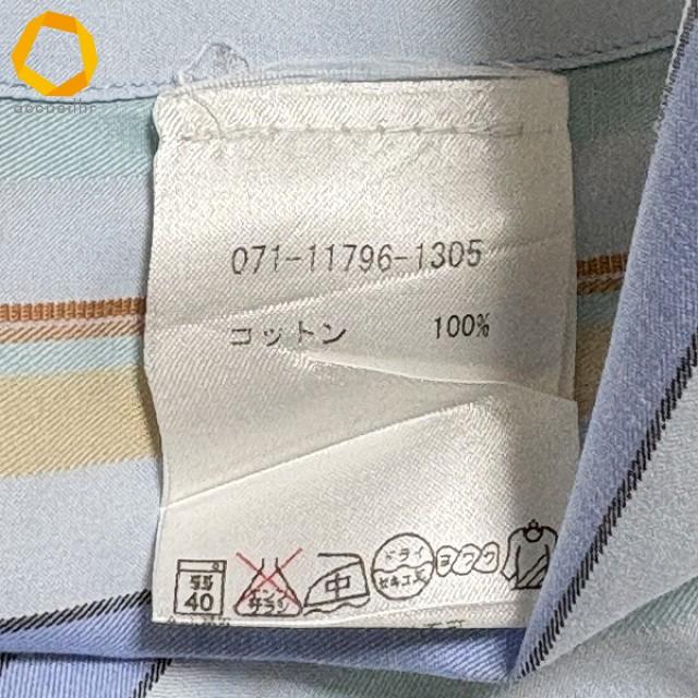 #anc エトロ ETRO 長袖シャツ 39 水色 マルチ ストライプ イタリア製 メンズ [968183] : アクイールヤフーショップ ...