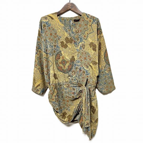 #anc シセンドウ 詩仙堂 ヒトシタムラ チュニック ベージュ マルチ ドルマン ちりめん 変形 アシンメトリー レディース [968571] | 