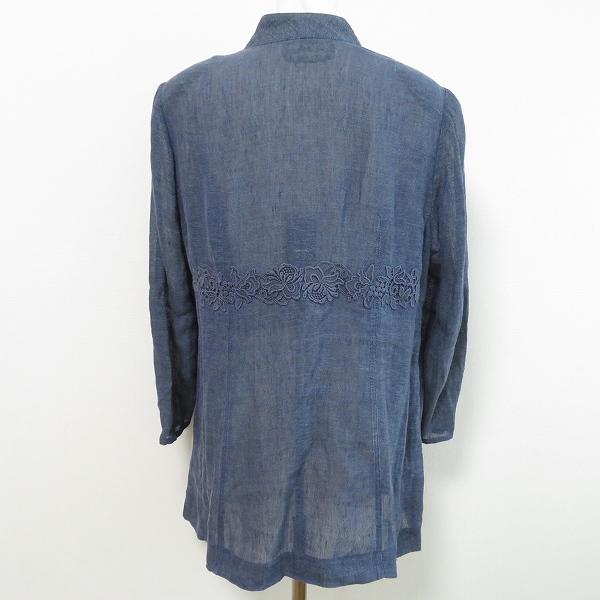 snc インポートロッサ import Rossa ジャケット 46 紺 麻 レース 刺繍