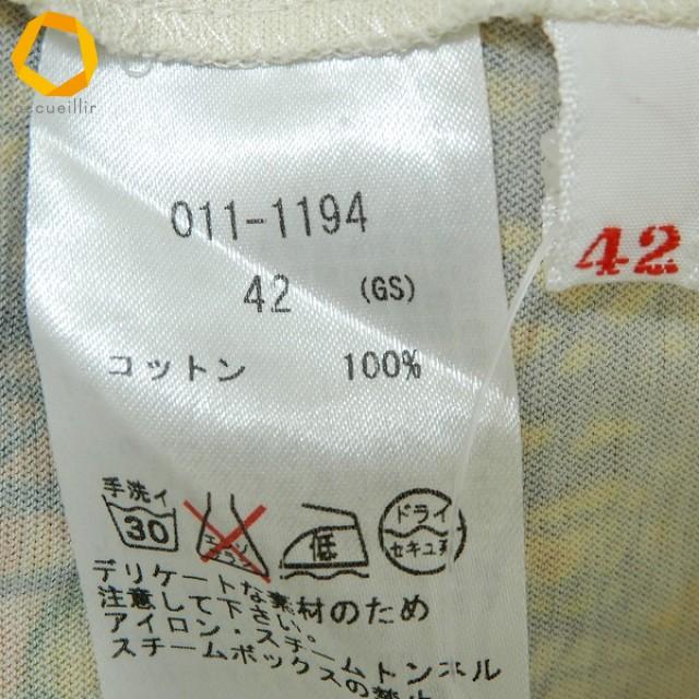 import Rossa インポートロッサ 半袖カットソー サイズ:42 ROSSA/花柄/刺繍/ボーダー/近年タグ   コットン混 ホワイト レディース / 240001194339 snc インポートロッサ import Rossa カットソー 42 ベージュ系 マルチ