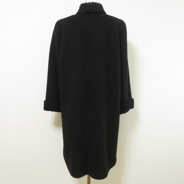 wnc レリアン Leilian コート 9 黒 ボア ロング レディース [969463