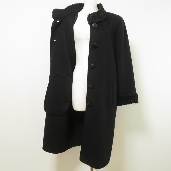wnc レリアン Leilian コート 9 黒 ボア ロング レディース [969463