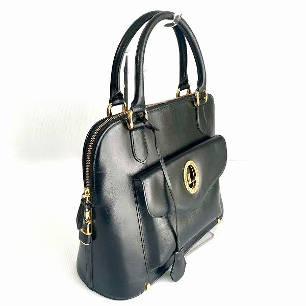 anb レオナール LEONARD ハンドバッグ 黒 ゴールド金具 鍵付き キー 
