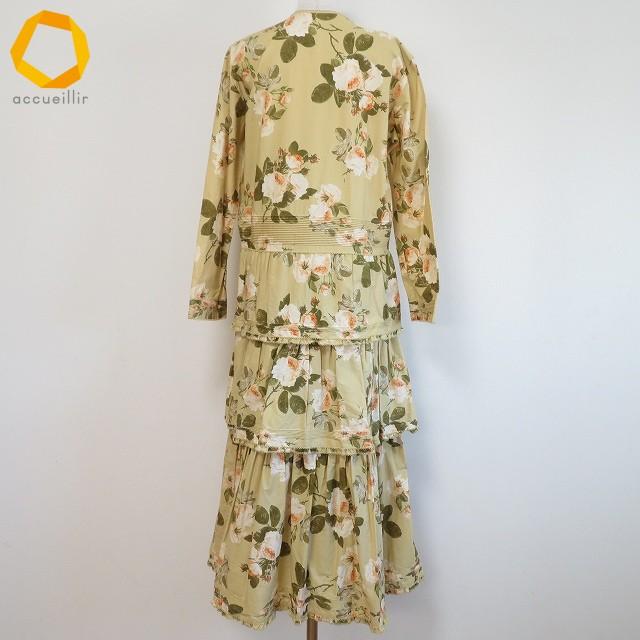 #akc ワンダフルワールド WONDERFUL WORLD KANEKO ISAO ワンピース ベージュ系 花柄 バラ ティアード ロング レディース [970554] |  | 01