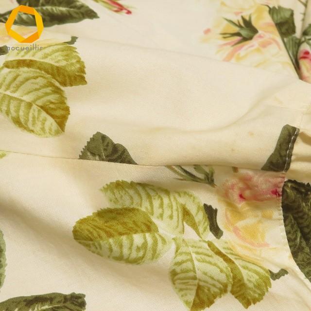 #skc ワンダフルワールド WONDERFUL WORLD KANEKO ISAO ワンピース アイボリー 緑 バラ柄 花柄 ティアード ロング レディース [970557] |  | 06