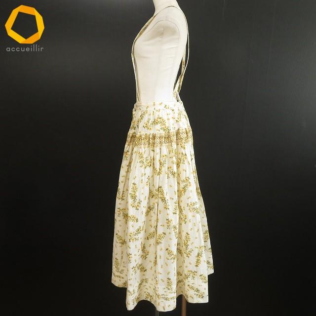 ワンダフルワールド　ロングワンピース 花柄 アイボリー　レースアップ snc ワンダフルワールド WONDERFUL WORLD KANEKO ISAO セットアップ