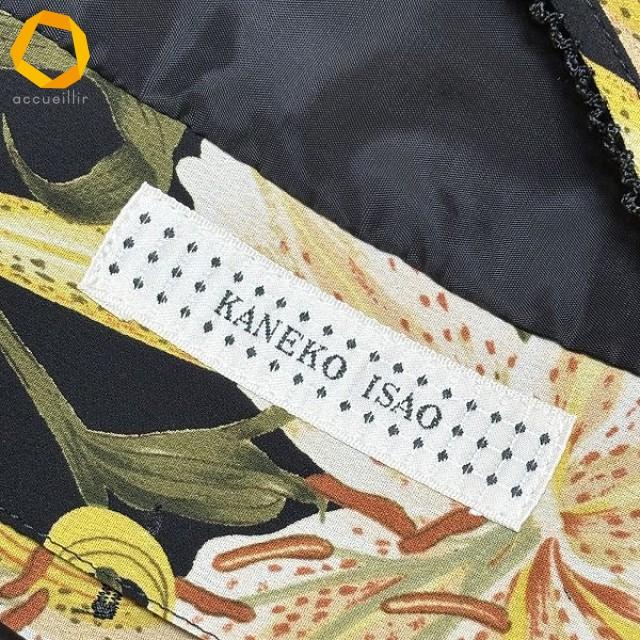 skc カネコイサオ KANEKO ISAO ワンピース 黒 花柄 フリル 半袖 美品