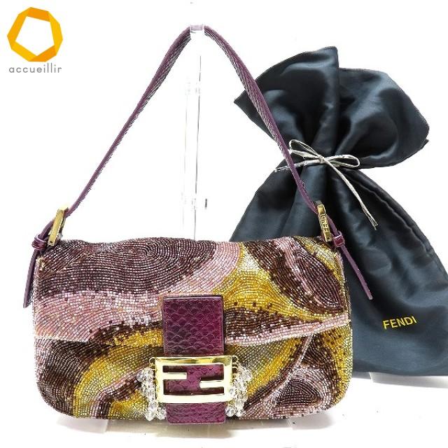 apb フェンディ FENDI ショルダーバッグ マンマバケット 紫 ゴールド