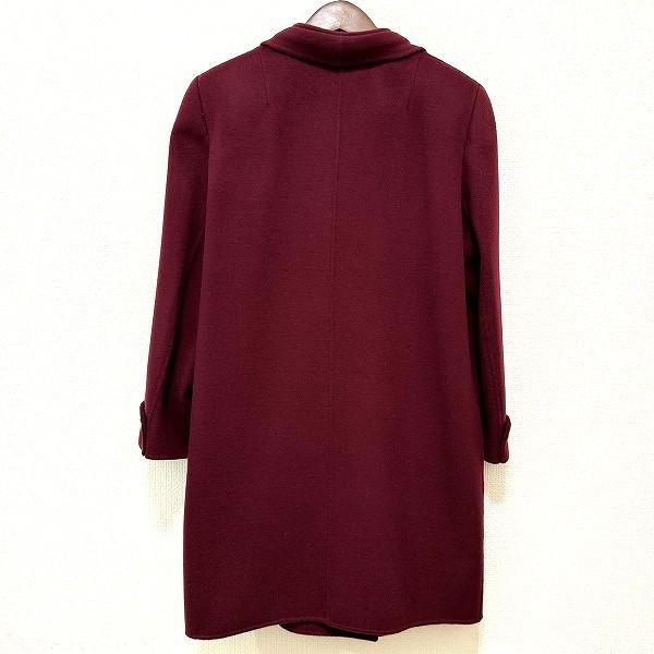 wnc レリアン Leilian コート 9 ボルドー系 ダブルボタン レディース