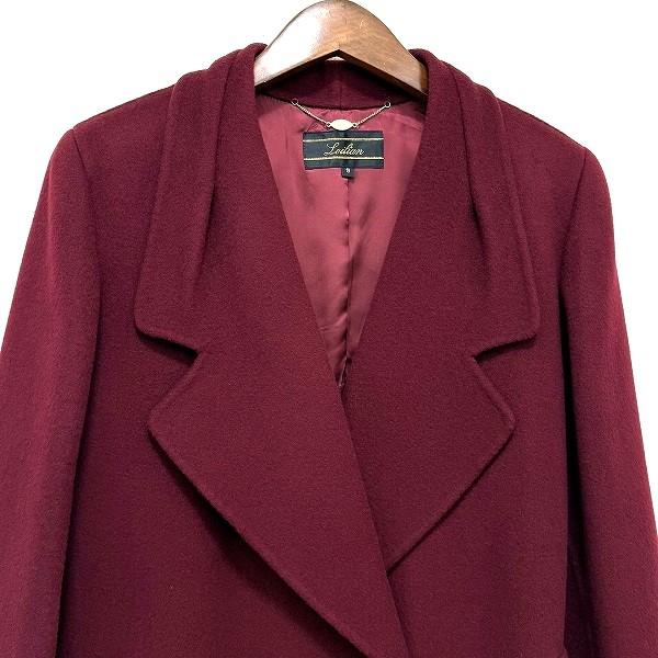 wnc レリアン Leilian コート 9 ボルドー系 ダブルボタン レディース