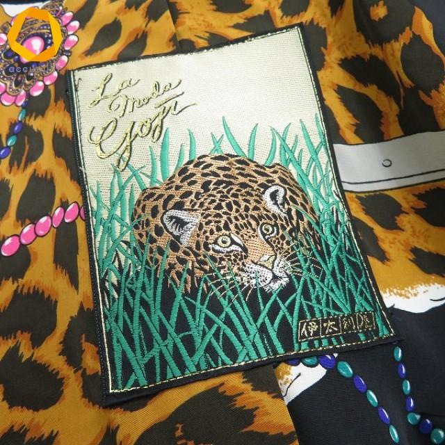 w イタリヤ 伊太利屋 GK ITALIYA ベロア調 コート 9号 黒 バック刺繍 