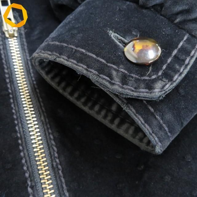 w イタリヤ 伊太利屋 GK ITALIYA ベロア調 コート 9号 黒 バック刺繍 