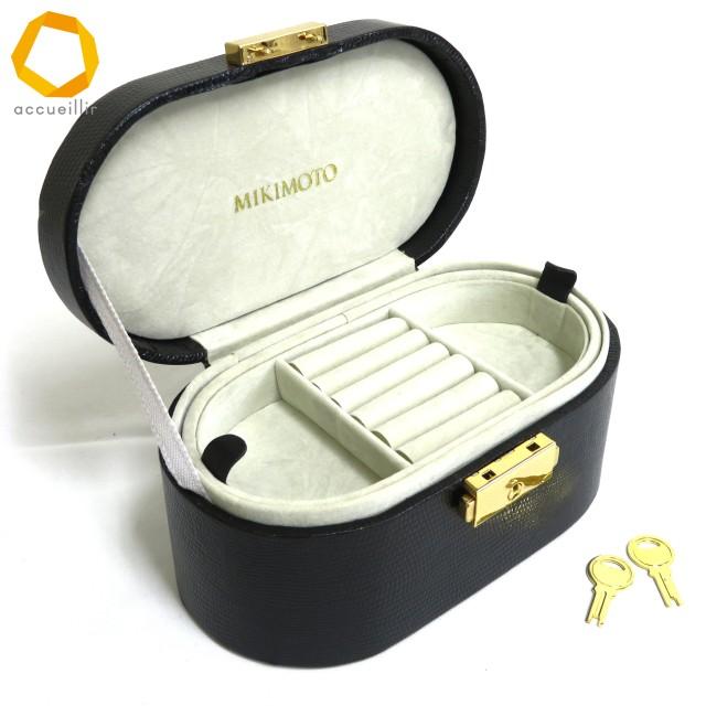 #axe ミキモト MIKIMOTO アクセサリーボックス 黒 ジュエリーボックス 鍵付き アクセサリー ジュエリー ケース レディース [972682] k01 | 
