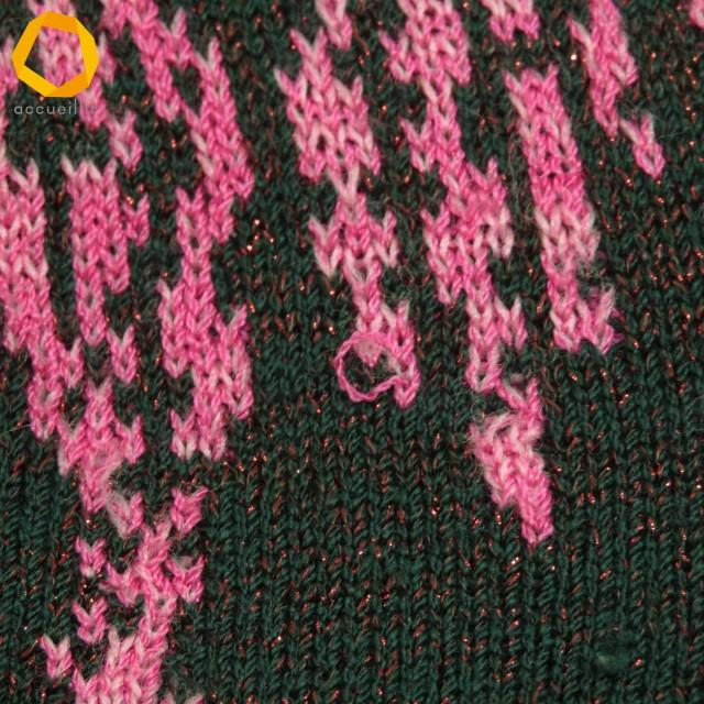 snc サイトウトヨコ 斉藤都世子 ワンピース ニット ピンク 緑 ラメ V