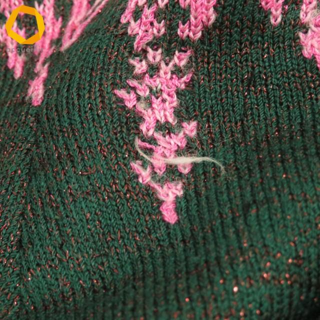 snc サイトウトヨコ 斉藤都世子 ワンピース ニット ピンク 緑 ラメ V