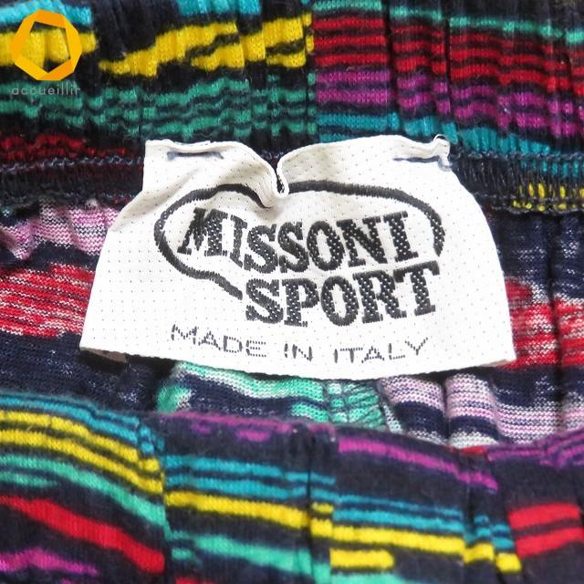 未使用品　MISSONI マルチカラー ジョガーパンツ anc ミッソーニスポーツ MISSONI SPORT パンツ スラックス M 濃紺