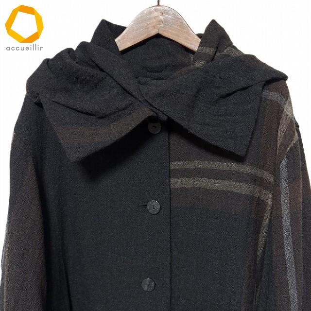 慈雨　センソユニコ　ウールコート　アシンメトリーデザイン　ロングコート 慈雨 センソユニコ ウールコート アシンメトリーデザイン ロングコート