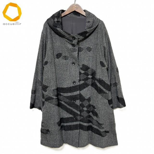 センソユニコ 慈雨 ウールコート 40美品 wnc ジウセンソユニコ 慈雨 Sensounico コート 40 グレー ウール混