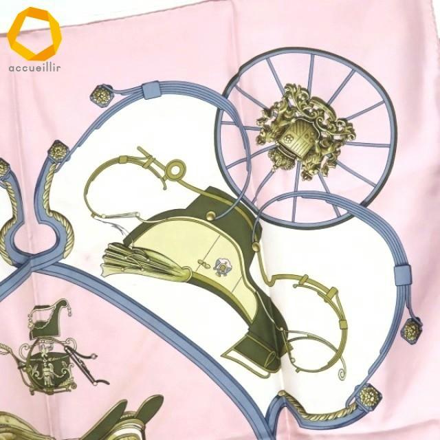 #axzs エルメス HERMES カレ90 SPRINGS スカーフ ピンク マルチ 馬車柄 シルク フランス製 レディース [974074] |  | 02