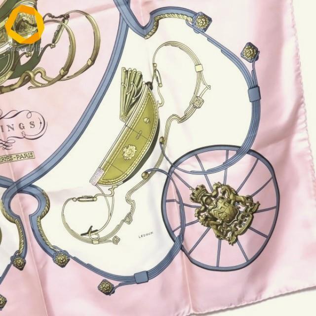 #axzs エルメス HERMES カレ90 SPRINGS スカーフ ピンク マルチ 馬車柄 シルク フランス製 レディース [974074] |  | 04