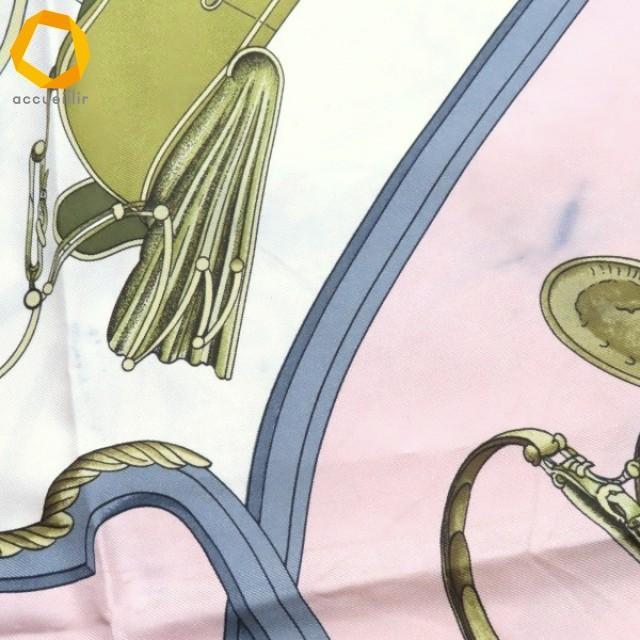 #axzs エルメス HERMES カレ90 SPRINGS スカーフ ピンク マルチ 馬車柄 シルク フランス製 レディース [974074] |  | 07