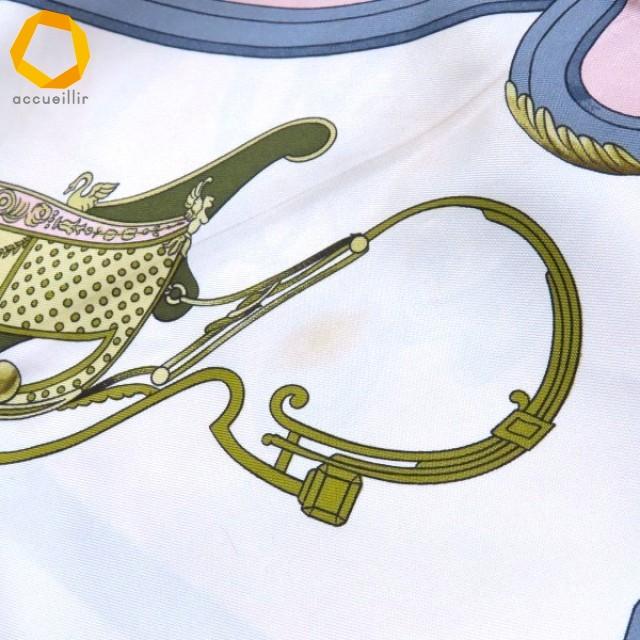 #axzs エルメス HERMES カレ90 SPRINGS スカーフ ピンク マルチ 馬車柄 シルク フランス製 レディース [974074] |  | 09