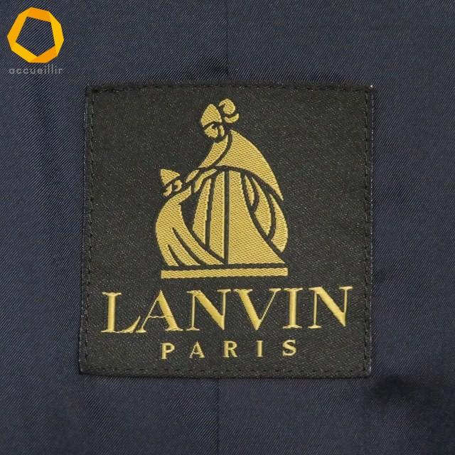 anc ランバン LANVIN PARIS コート トレンチコート 紺 ロング メンズ