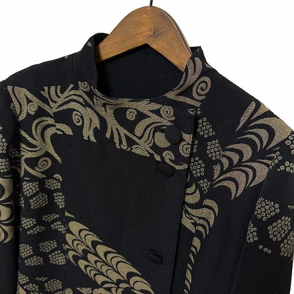 anc シセンドウ 詩仙堂 コート 黒 ベージュ ちりめん リバーシブル