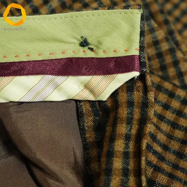 #wnc エトロ ETRO パンツ 40 黒 茶 チェック イタリア製 センタープレス レディース [975494] |  | 05