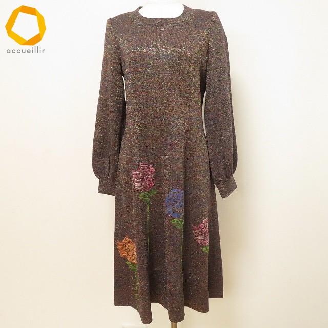 wnc サイトウトヨコ 斉藤都世子 ワンピース ニット マルチ ラメ 刺繍