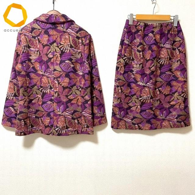 wnc ミッソーニ MISSONI スカートスーツ セットアップ 紫系 オレンジ系 