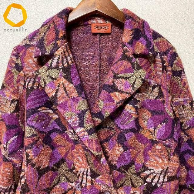 wnc ミッソーニ MISSONI スカートスーツ セットアップ 紫系 オレンジ系 