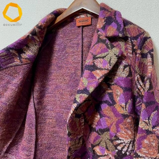 wnc ミッソーニ MISSONI スカートスーツ セットアップ 紫系 オレンジ系 