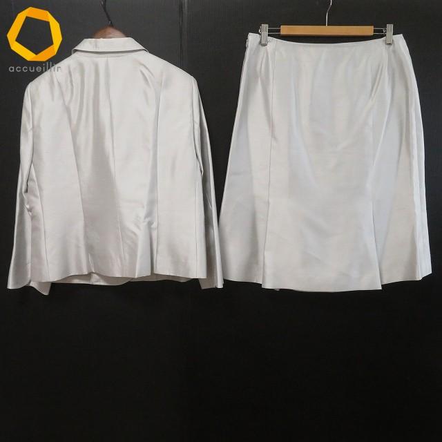 anc レリアン Leilian スカートスーツ セットアップ 13+ グレー系