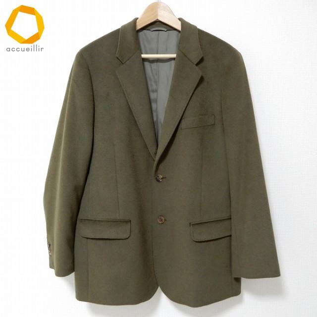 wnc パパス Papas シングルジャケット L カーキ アンゴラ混 S2B メンズ 