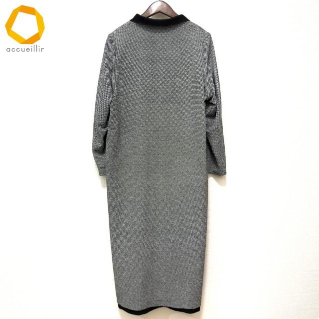 anc シセンドウ 詩仙堂 BY HITOSHI コート 黒 白 ちりめん 鹿の子柄