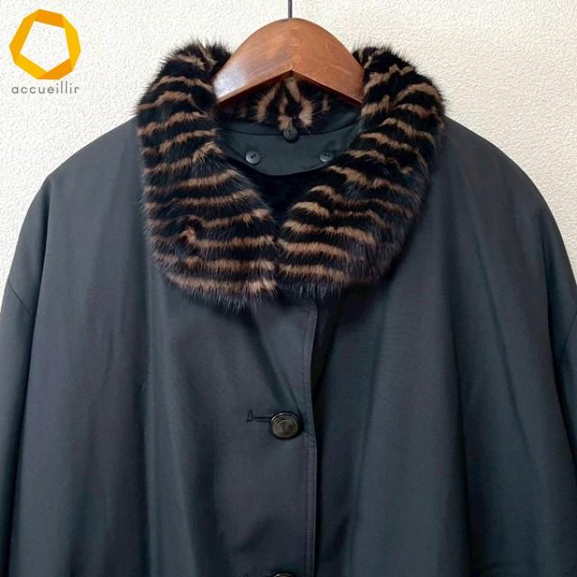 美品】Leilian レリアン ロングコート カシミヤ ミンクファー 11号