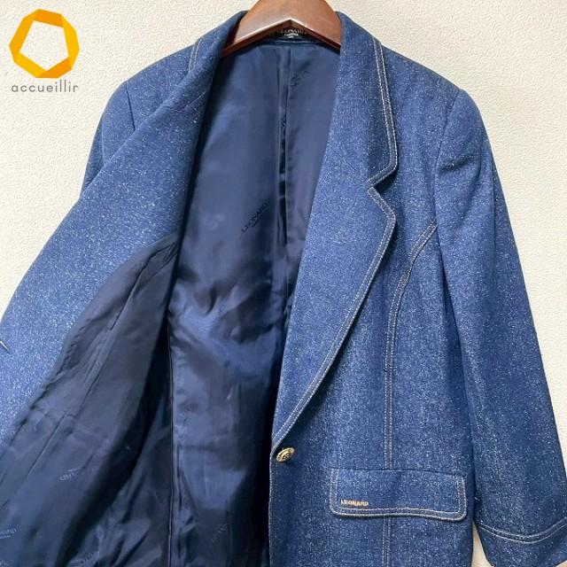 anc レオナール LEONARD セットアップ ツーピース 15 青系 デニム調