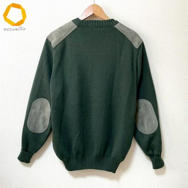 wnc バーバリー BURBERRY ニット・セーター 42 緑 ヴィンテージ レザー