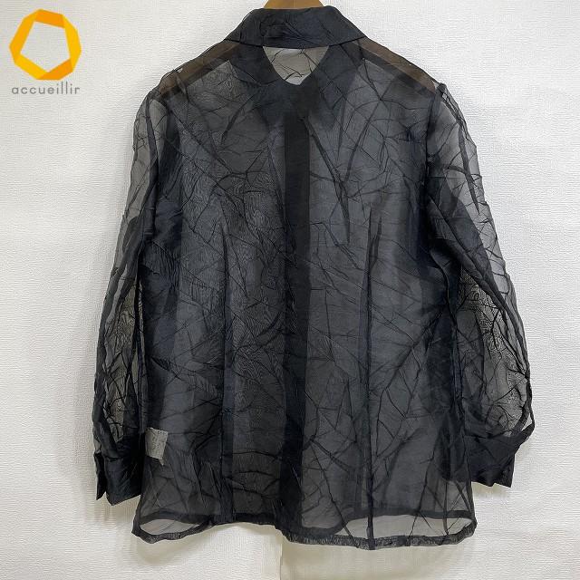 GIVENCHY - ジバンシィ GIVENCHY ブティック シャツ ブラウス 七分袖 44 anc ジバンシィ GIVENCHY シャツ ブラウス 38 黒 シースルー シワ加工